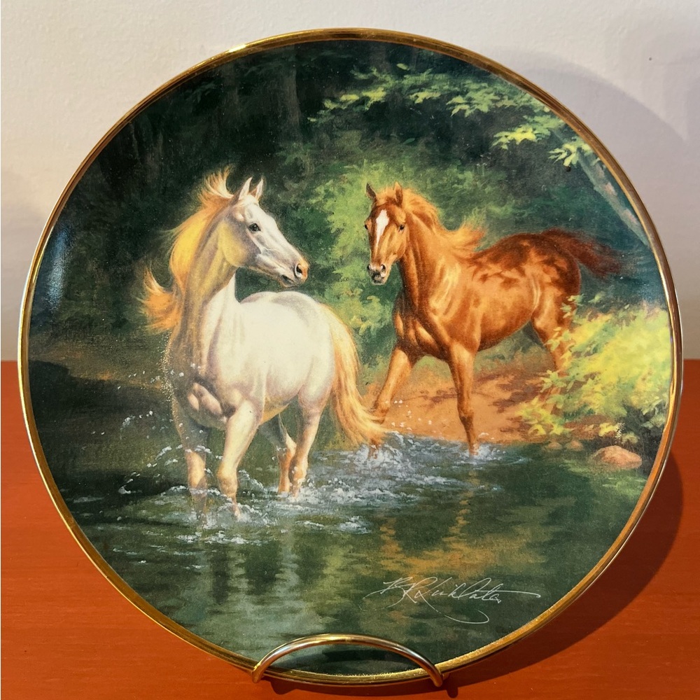 THE FRANKLIN MINT British Horse Society Free As The Wind C7950 Collector Plate.